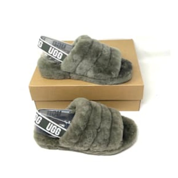 💖MEGA SALE💖UGG  BTOL FLUFF YEAH Slides BURNT OLIVE Women's  1095119 BTOL - Picture 6 of 13